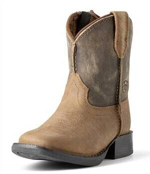 NEW ARIAT toddler boys rambler lil stomper boot with zipper in earth